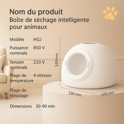 Boîte de Séchage Intelligente pour Animaux, Séchoir à Contrôle Automatique de la Température, Stérilisation à l'Eau, Anti-Froid, Équipement de Beauté, Chats et Chiens