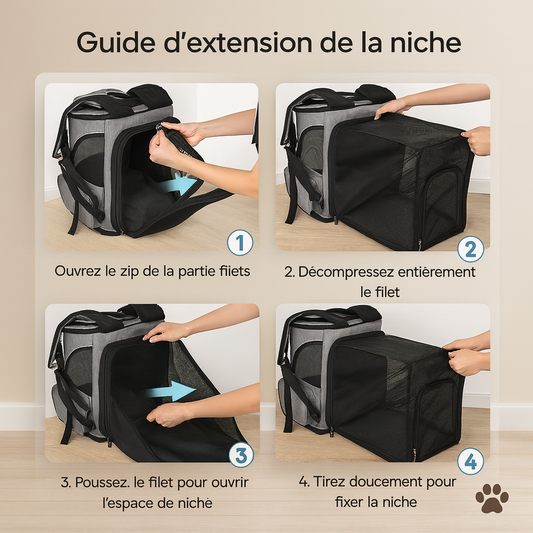 Sac à dos de transport pour chat respirant pliable sac de transport pour animaux de voyage extensible grande capacité créatif pour chats chiens