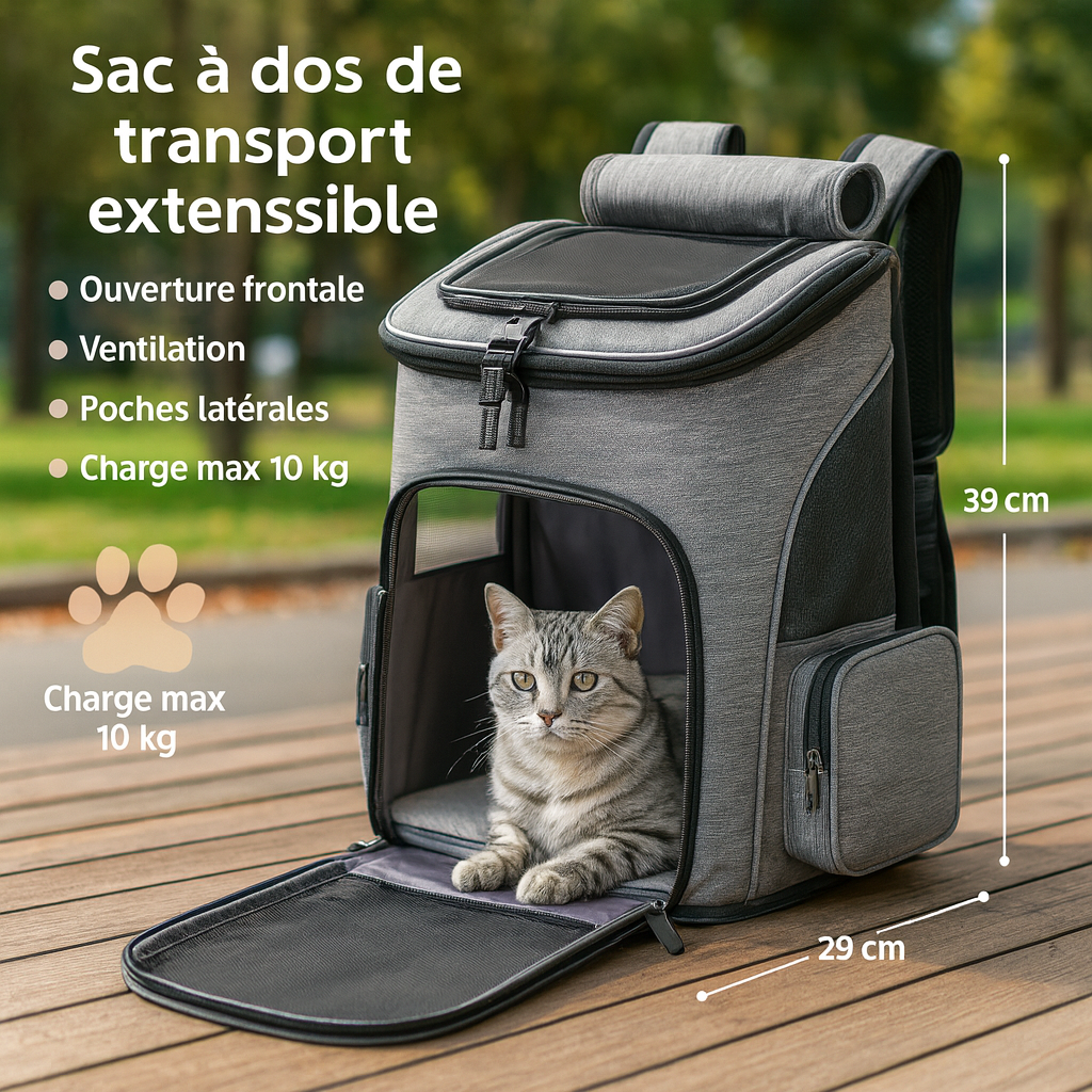 Sac à dos de transport pour chat